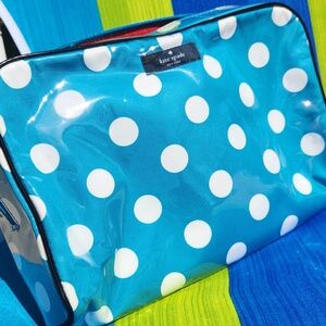 ✨️kate Spade Teal Blue Polka Dot Cosmetic Pouch